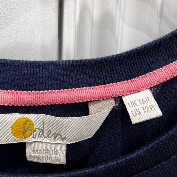 Boden Navy and Cream Lucinda Polka Dot Midi Dress. Size US 12R - Picture 3 of 4